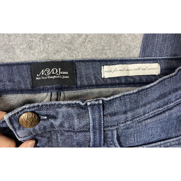 NYDJ Jeans Womens 10P Petite Blue Classic Straight Leg Made in USA Stretch Denim - Picture 9 of 13